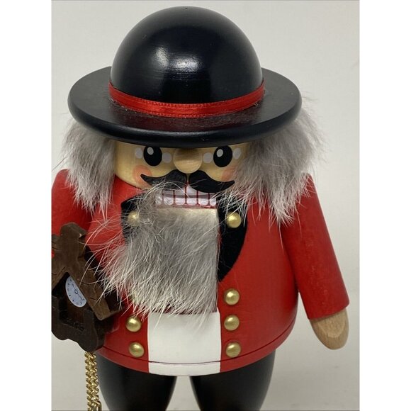 Richard Glasser Seiffen German Wooden Nutcracker Clock Maker Erzgebirgische 7.5” - Picture 3 of 9